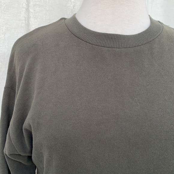 Zara Trafaluc Army Green Camo Pocket Sweatshirt Dress - Picture 6 of 13